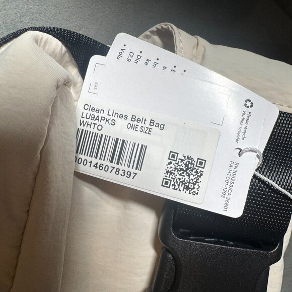 Lululemon Athletica Clean Lines Belt Bag 2L white Opal NEW WITH TAG - Picture 7 of 7
